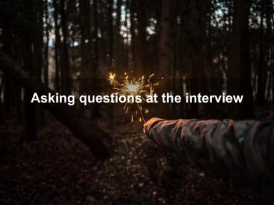 Asking questions at the interview