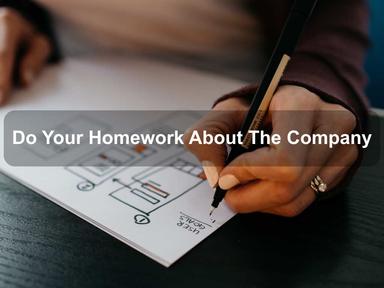 Do Your Homework About The Company