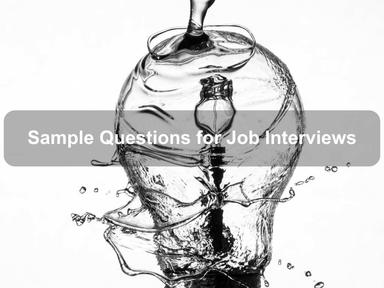 Sample Questions for Job Interviews